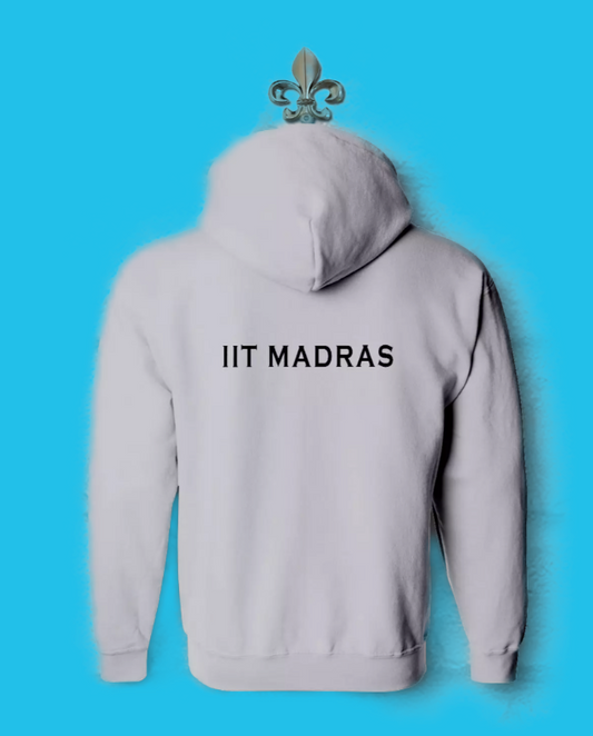 IIT Madras Hooodie - Grey Chest zip