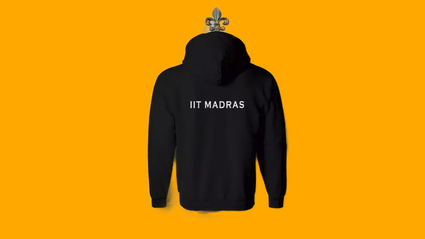 IIT Madras Hoodie - Chest zip Black